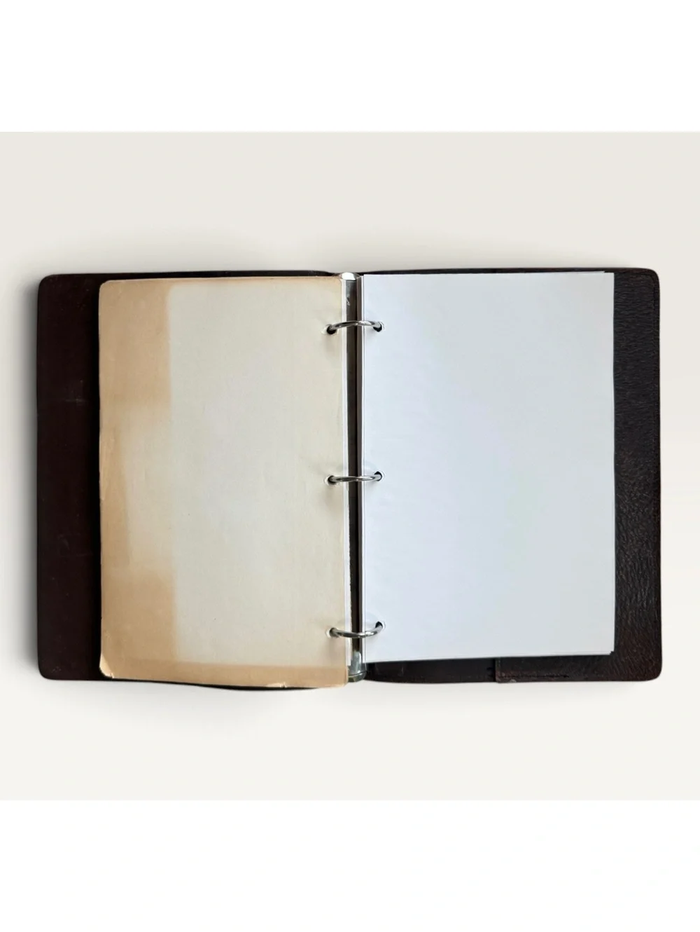 Antique 1920s Irving-Pitt Textured Leather 3-Ring Binder Portfolio - Rare Log